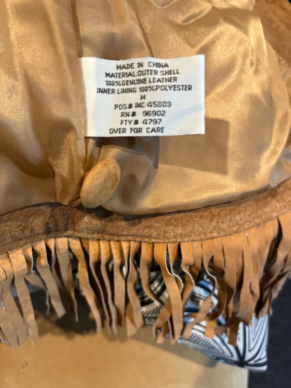 Vintage Genuine Leather Fringe Jacket in Tan - Picture 6 of 11